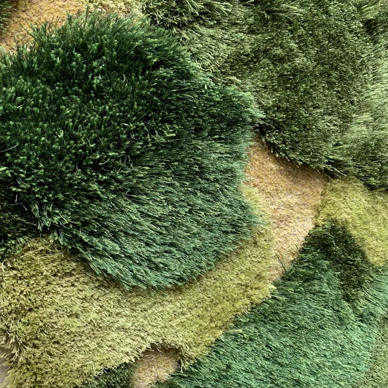 Green Forest 3D Stereo Irregular Carpet, Plush Area Rug for kid's room, Carpets for Living Room, Bedroom,Home Decor moss Rug