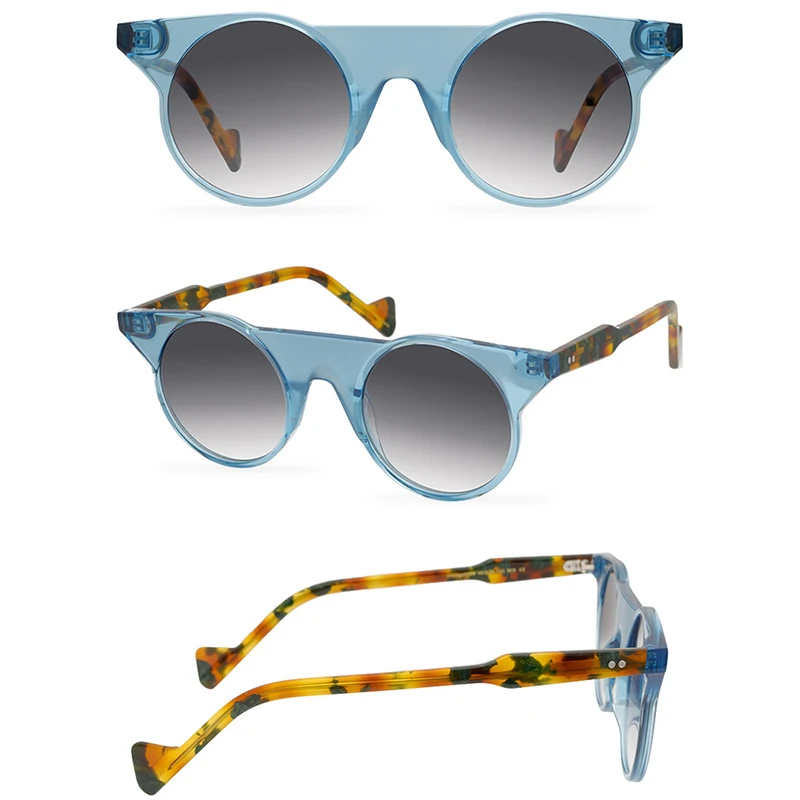 Belight Optical Colorful Matte Acetate Handmade Quality Irregular Women Men UV400 Protection with Case Oculos Sunglasses 9586