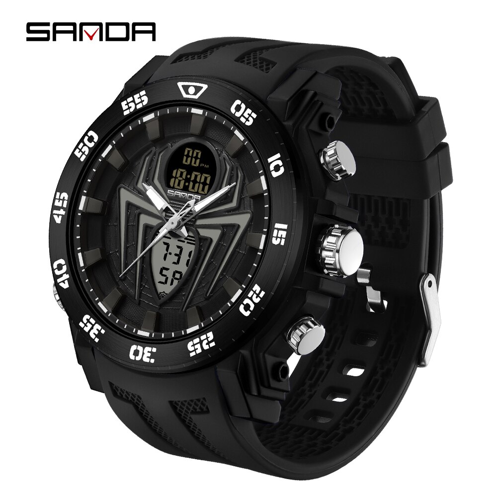 SANDA Men's Watches Sport Military Quartz Watch 50M Waterproof Wristwatch for Male  Clock Stopwatch Relogios Masculino 6111