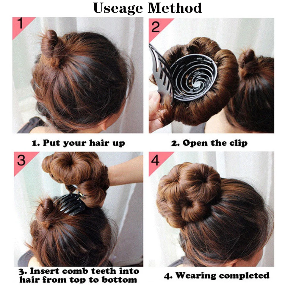 HAIRRO Synthetic Girls Claw On Hair Scrunchie Chignons Hair Natural Fake Hair Bun Curly Clip in Hair Ponytails Extensions