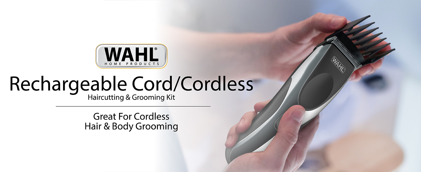 Wahl Rechargeable Cord Cordless Hair Clipper Wireless Haircutting Grooming Kit