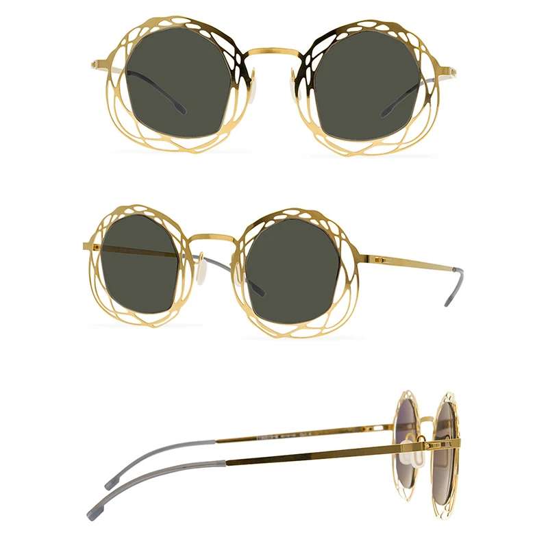 Belight Optical Vintage Retro Hollow-Carved Design Women Men UV400 Protection Stainless Steel SunglassesOculos T190519-M