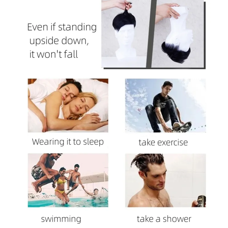 Wig Male Men's Capillary Prothesis Toupee Wigs For Men Natural Free Part Invisible Human Hair Front Thin Skin Hair Replacement