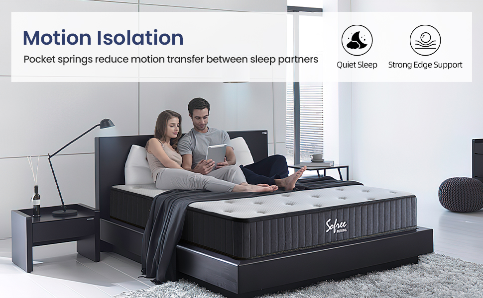 hybrid mattress with motion isolation