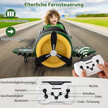 COSTWAY Electric Children's Car Electric Airplane with Propeller Airplane Toy