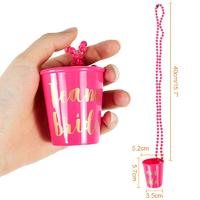 5pcs Team Bride To Be Cup Plastic Shot Glasses Necklace Beads Drinking Cups for Wedding Bridal Shower Hen Party Decoration