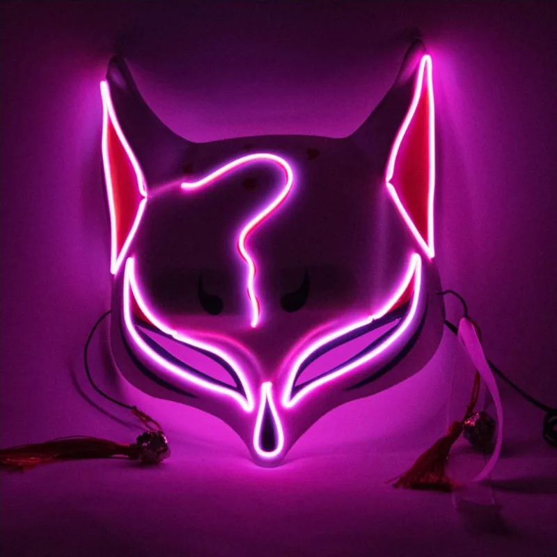 LED Light Halloween Masks Onmyoji Carnival Night Ghost Dance Mask Party Mask Disco Adult Mask Festival Accessories