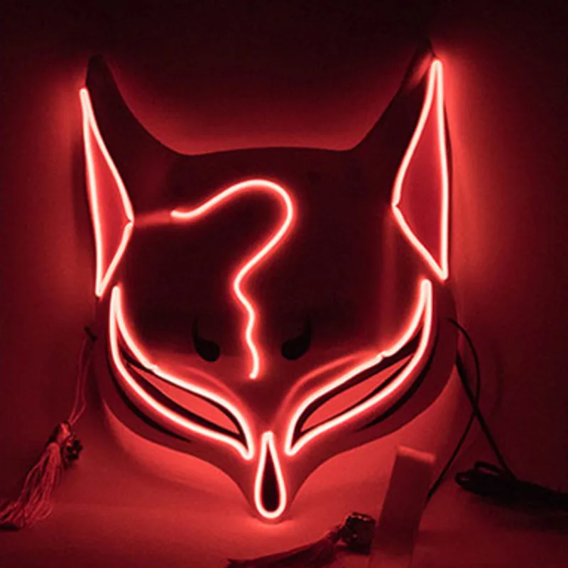 LED Light Halloween Masks Onmyoji Carnival Night Ghost Dance Mask Party Mask Disco Adult Mask Festival Accessories