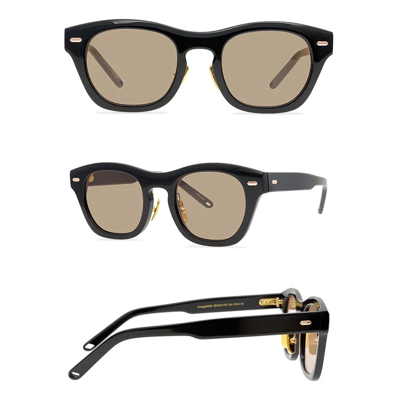 Belight Optical  Women Men Classical American Style UV400 Big Shape Vintage Retro Acetate Sunglasses with Case Oculos 9558