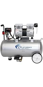 California Air Tools 8010AD 1.0 HP Ultra Quiet and Oil-Free Air Compressor, 8 Gallon Steel Tank, ...