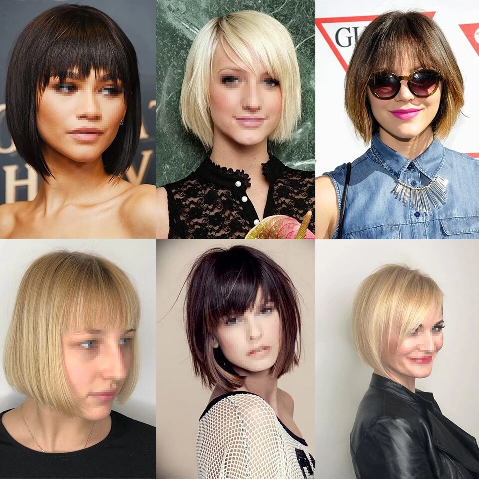 Benehair Synthetic 2 Clips In Topper Straight Hairpiece Black Brown Blonde Women Fake Hair  Clip In Hair Extensions With Bangs