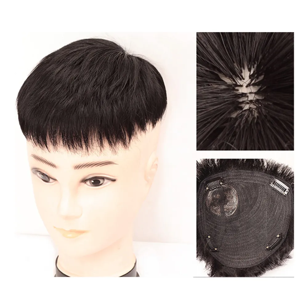 Toupee Men Synthetic Natural Hair Wig for Men 16x18cm Toupee Men's Wig Male Wigs for Man Hairpiece Mens Hair Replacement System