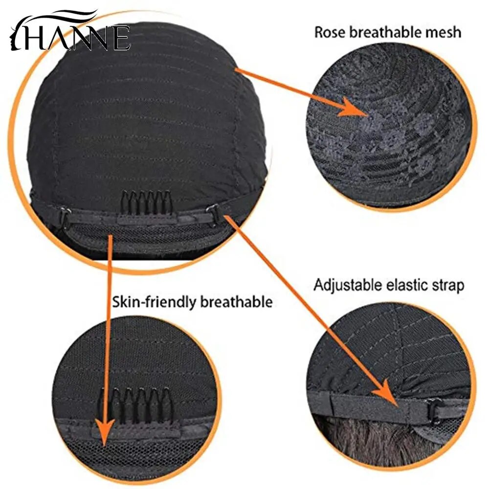 HANNE Brazilian Body Wave Human Hair Wigs With Bangs Wig Natural Black  Remy Short Long Women Hair 150% Density 12-18