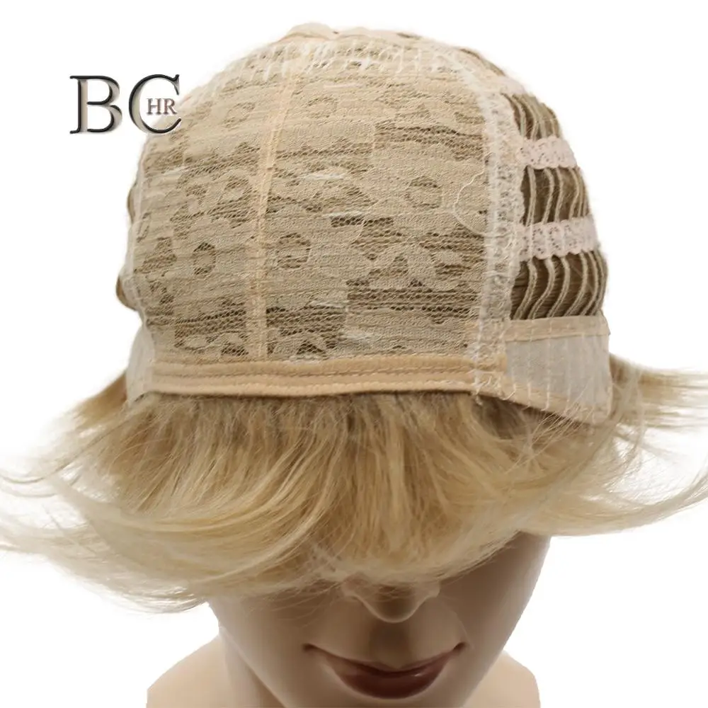 BCHR Short Mens Blonde Wig Straight Synthetic Wig for Male Hair Fleeciness Natural Toupee Wigs