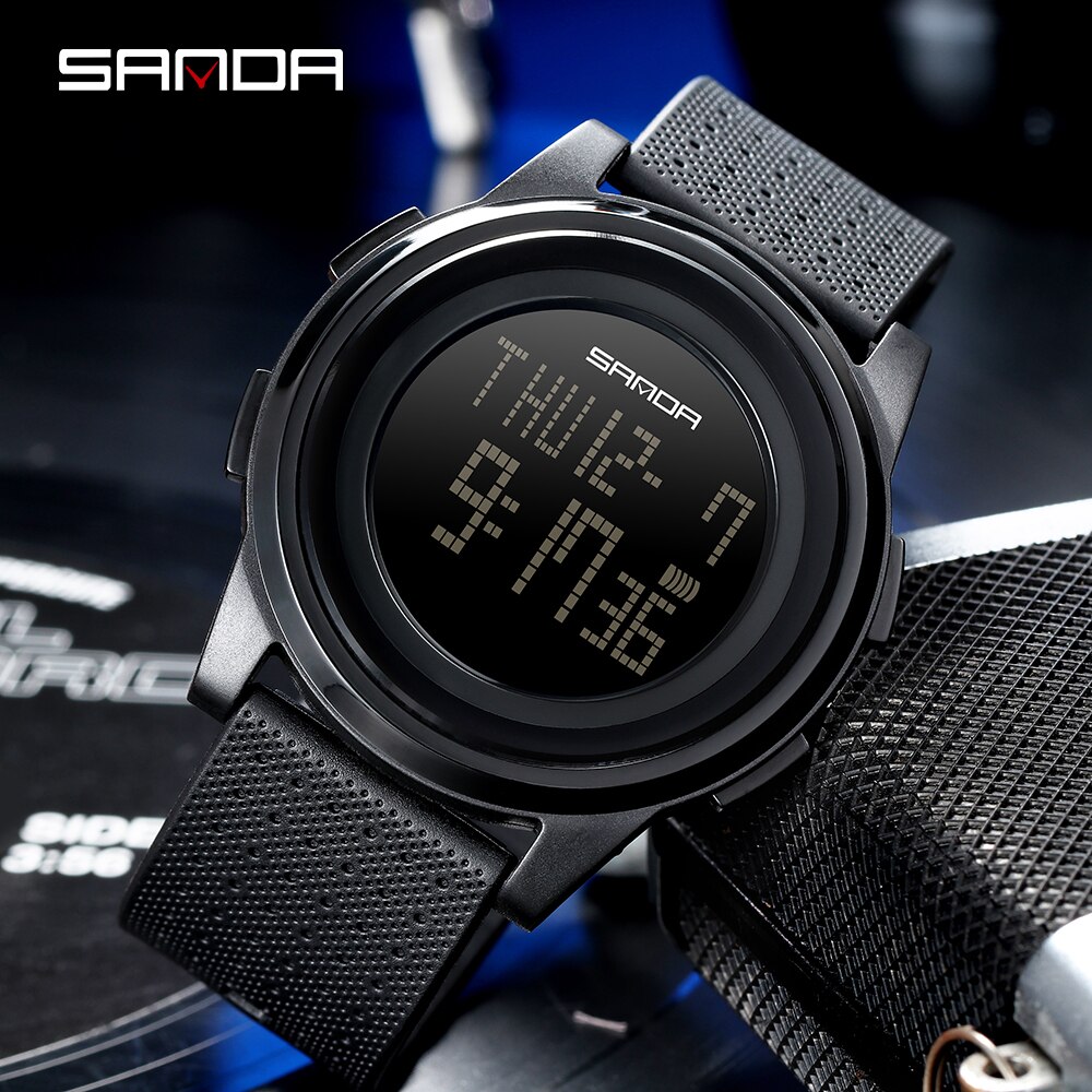 SANDA Brand 9mm Super Slim Men's Watch Luxury Electronic LED Digital Watches for Man Clock Male Wristwatch Relogio Masculino 337