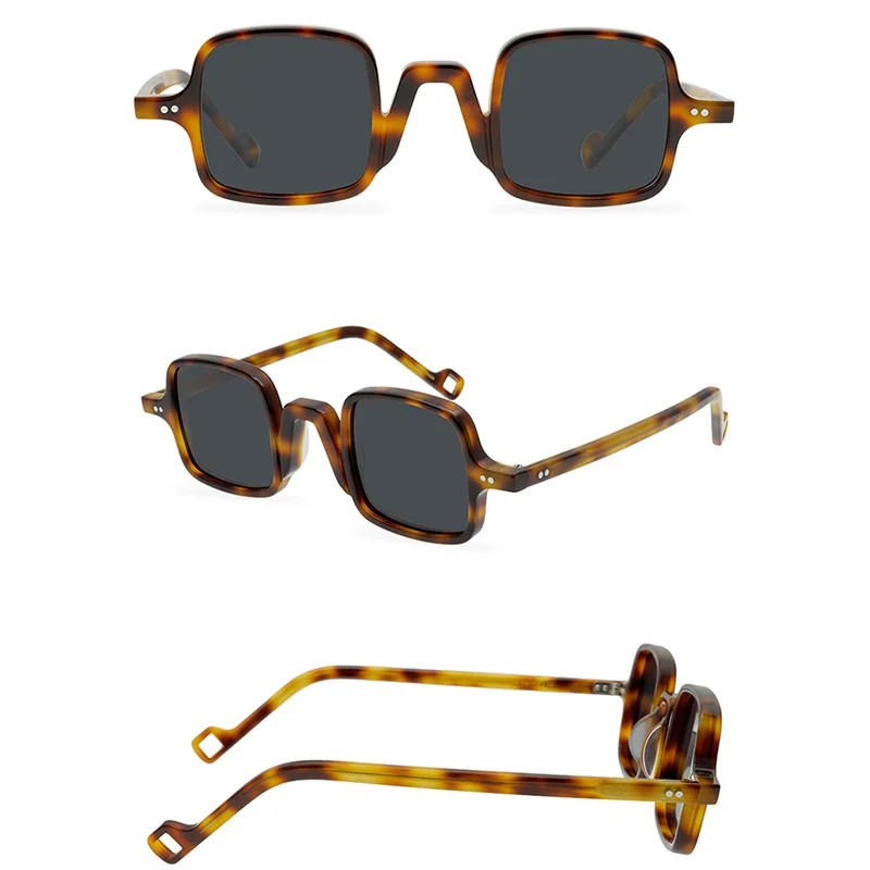 Belight Optical Mini Square Shape Vintage Retro Men Women UV400 Chic Acetate Polarized Sunglasses with Case Oculos 9521