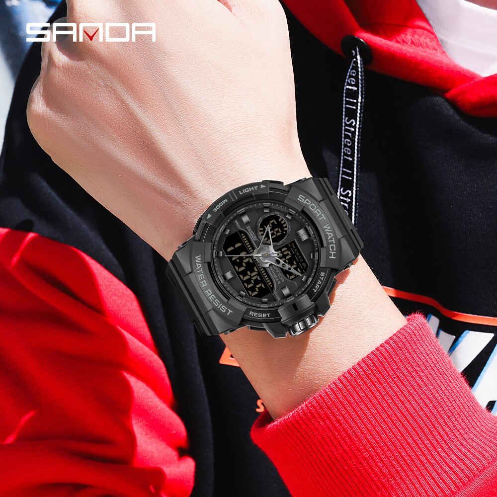 SANDA 2023 Top Brand Luxury Military Men's Watches 50M Waterproof Wristwatch Quartz Watch for Men Clock relogio masculino 6025