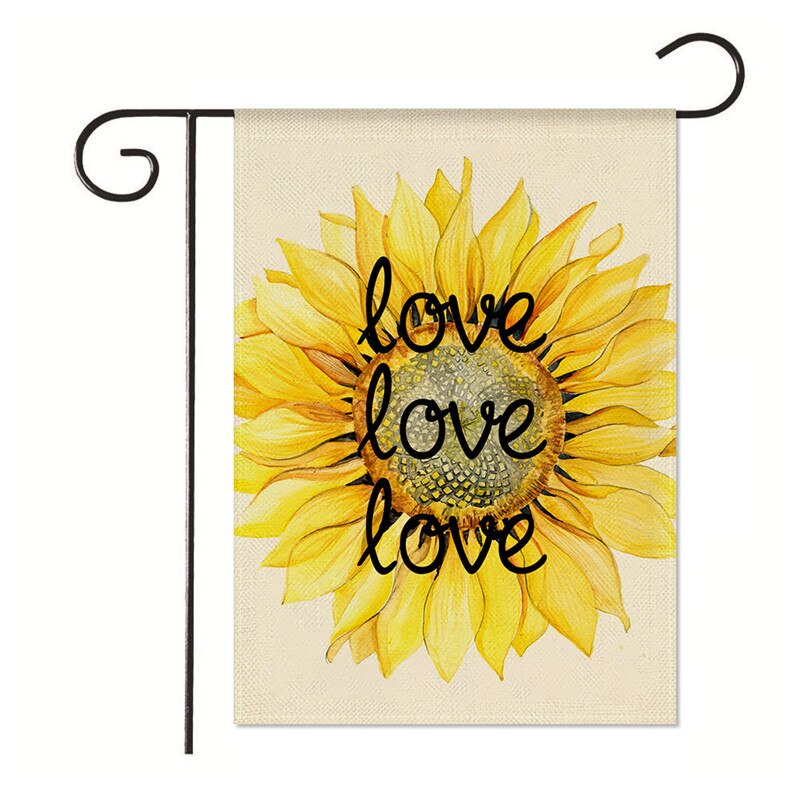 Summer Garden Flag Welcome Flower Garden Banner Seasonal Flower Yard Outdoor Holiday Party Decoration 30*45CM（11.81IN*17.71IN）