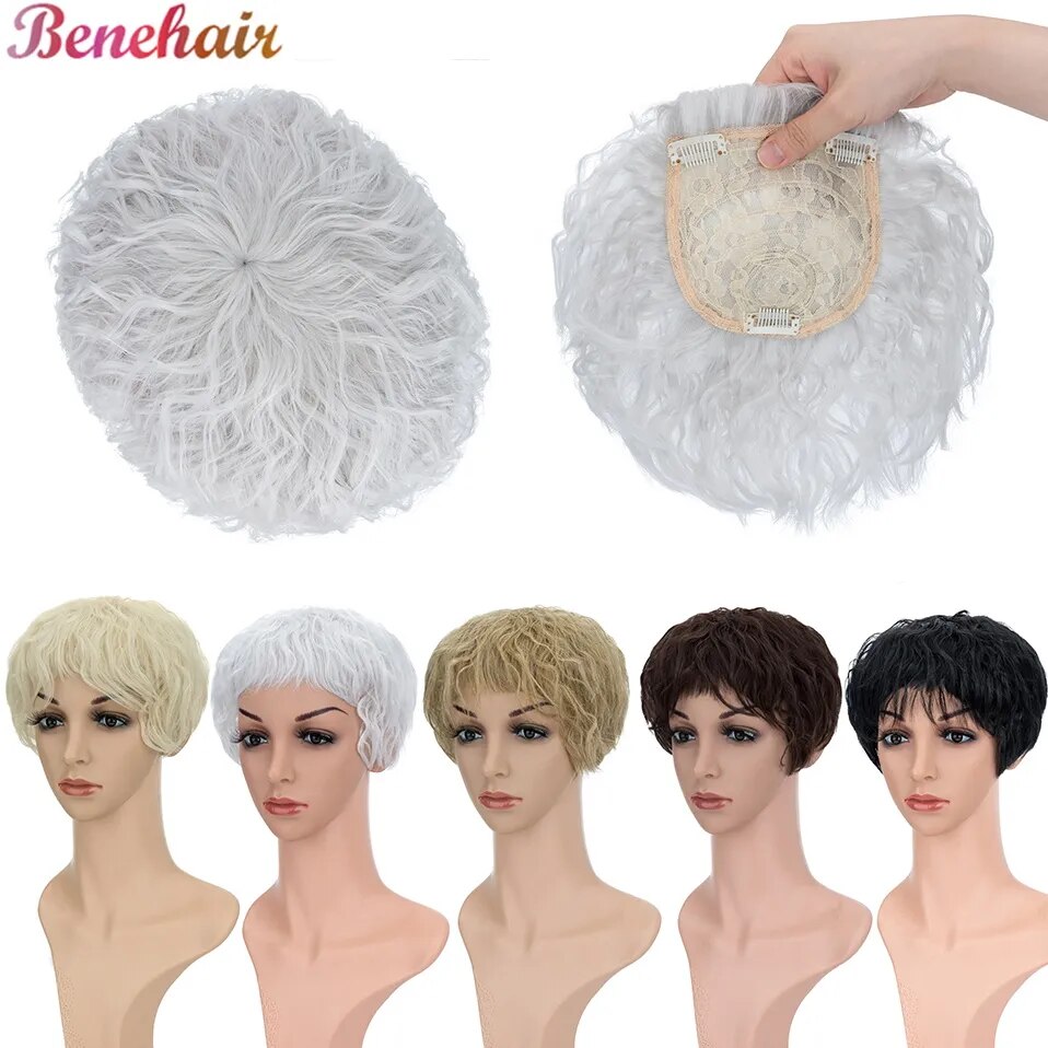 Benehair 13x13cm Hair Toppers for Women Adding Hair Volume Synthetic Hair Pieces with Thinning Hair Natural Looking Topper Hair