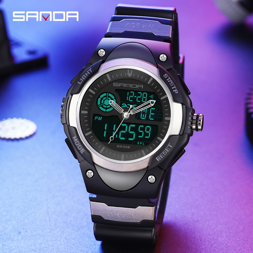 SANDA Brand Outdoor Sport Men's Watches 50M Waterproof Wristwatch For Men Quartz Watch Electronic Clock relogio masculino 3117