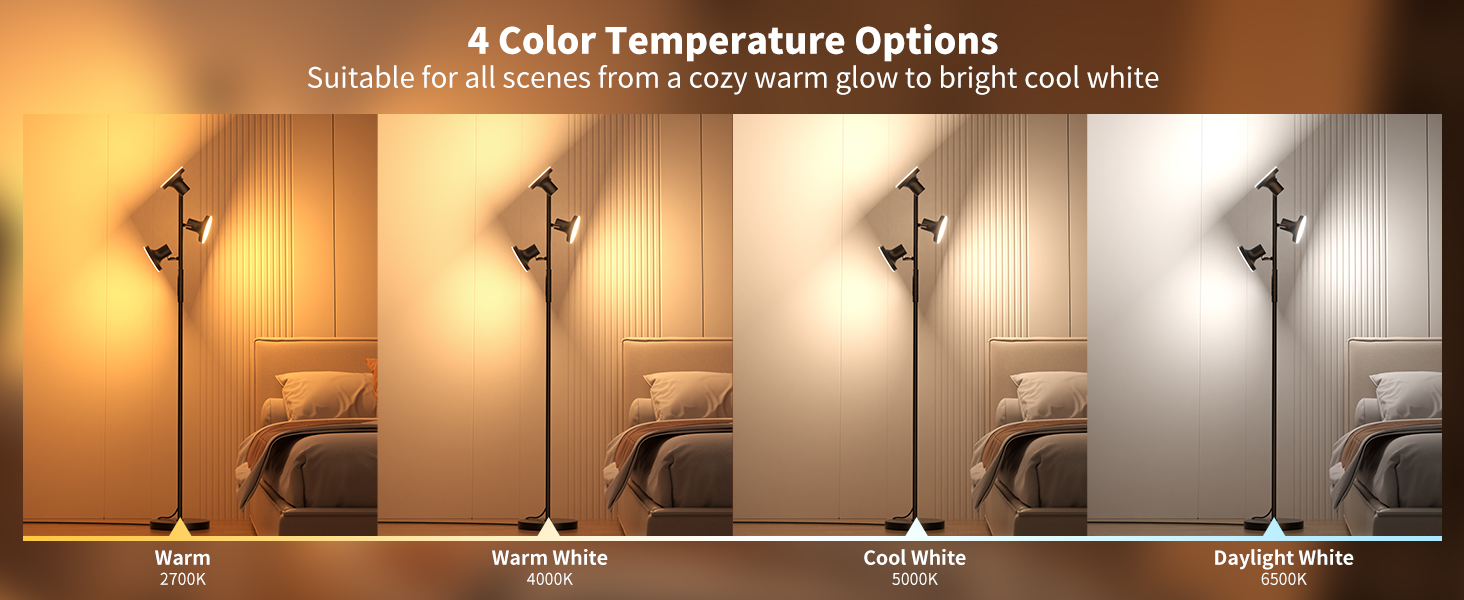 tall lamp with 4 color temperature options