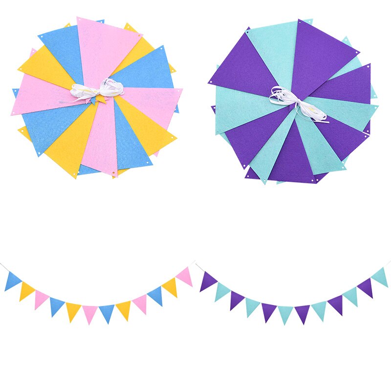2.5m Multicolor Garlands Cotton Bunting Banners Pennant Baby Shower Wedding Party Decoration Garland Flags