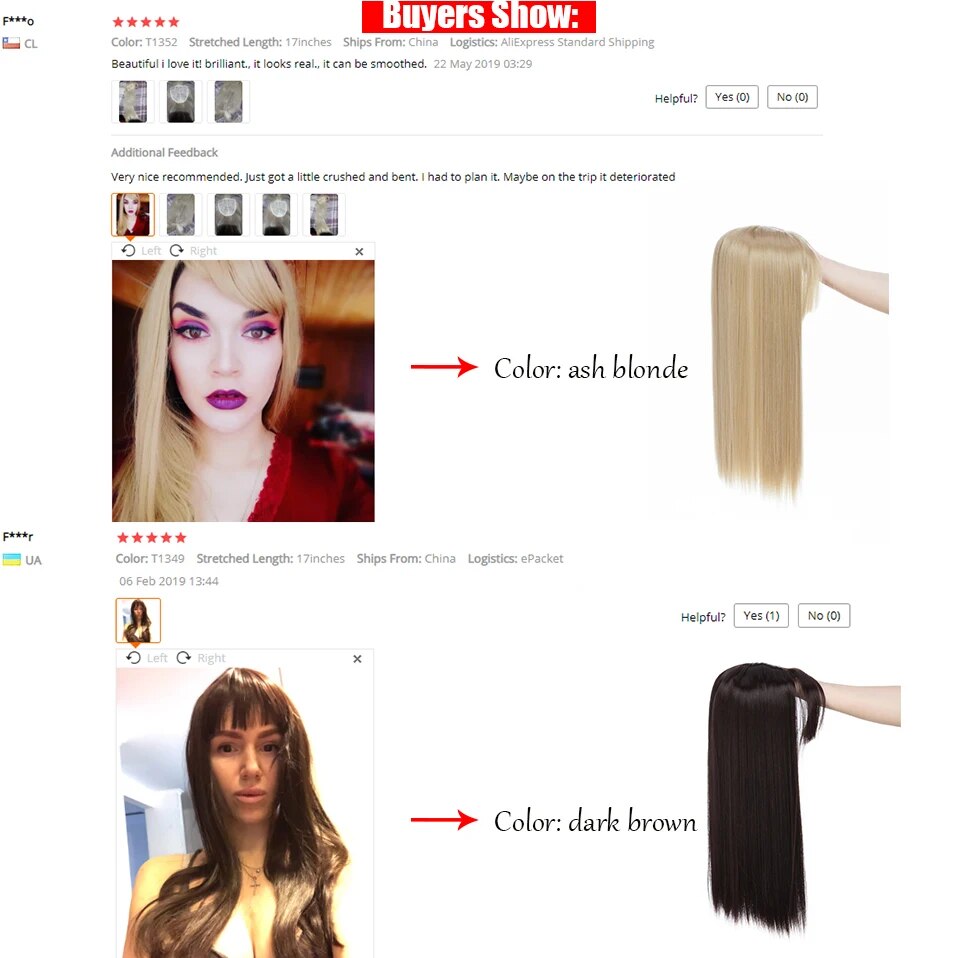 BENEHAIR Topper Hair Wig With Bangs Clip In Hair Extensions Long Straight Clip In Toupee Fake Hair Synthetic Hairpiece For Women