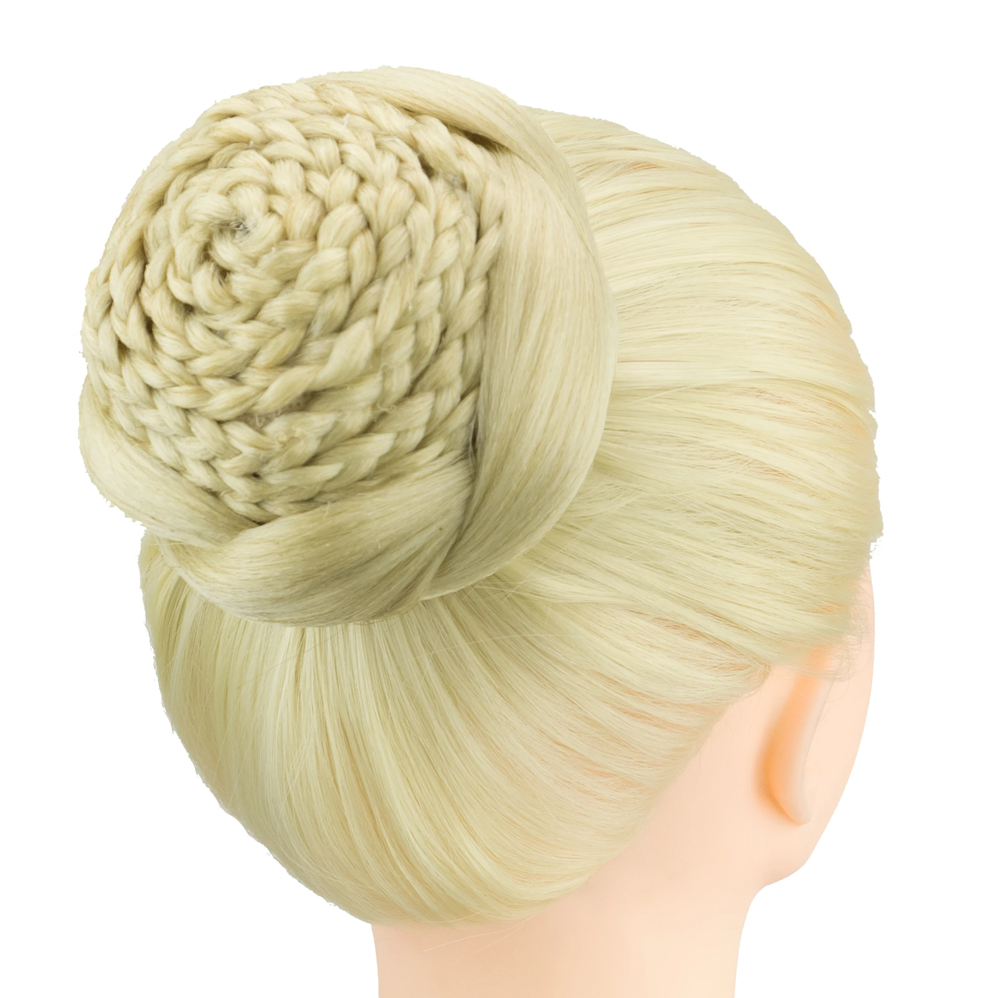 Soowee Synthetic Hair Braided Chignon Dancer Hair Cover Donut Hairpieces Scrunchies Bun Wig Updo for Women Wedding Party