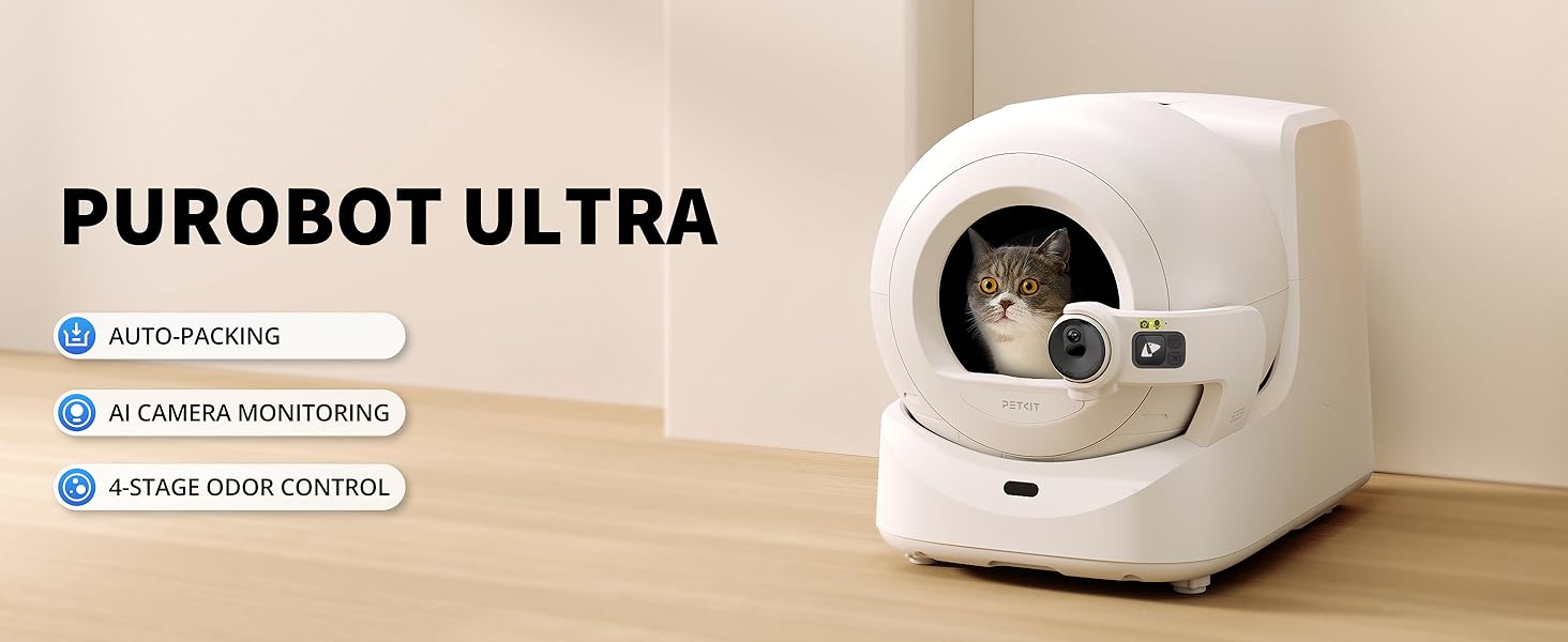 petkit purobot ultra AI-powered camera cat litter box