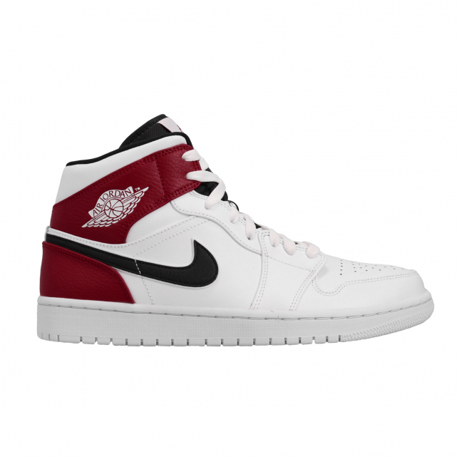 Air Jordan 1 Mid White Black Gym Red 554724116