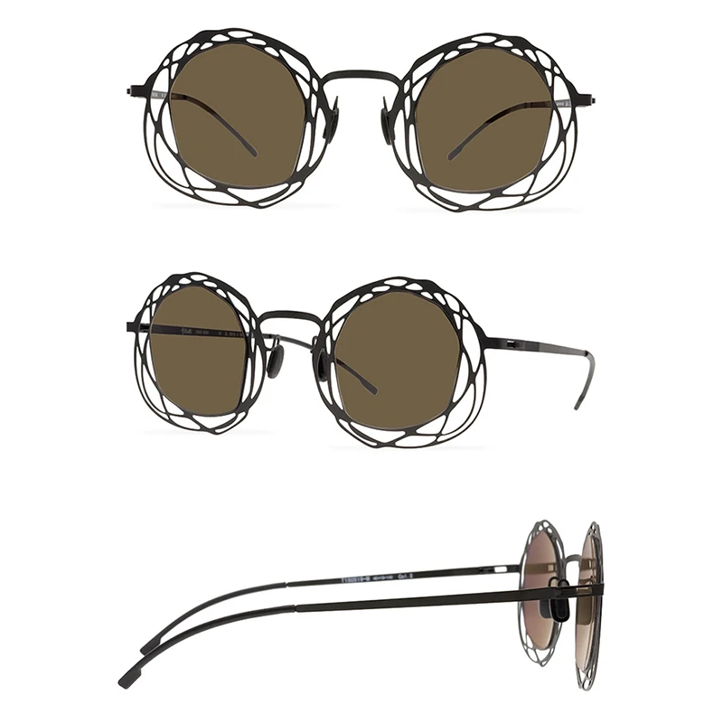 Belight Optical Vintage Retro Hollow-Carved Design Women Men UV400 Protection Stainless Steel SunglassesOculos T190519-M
