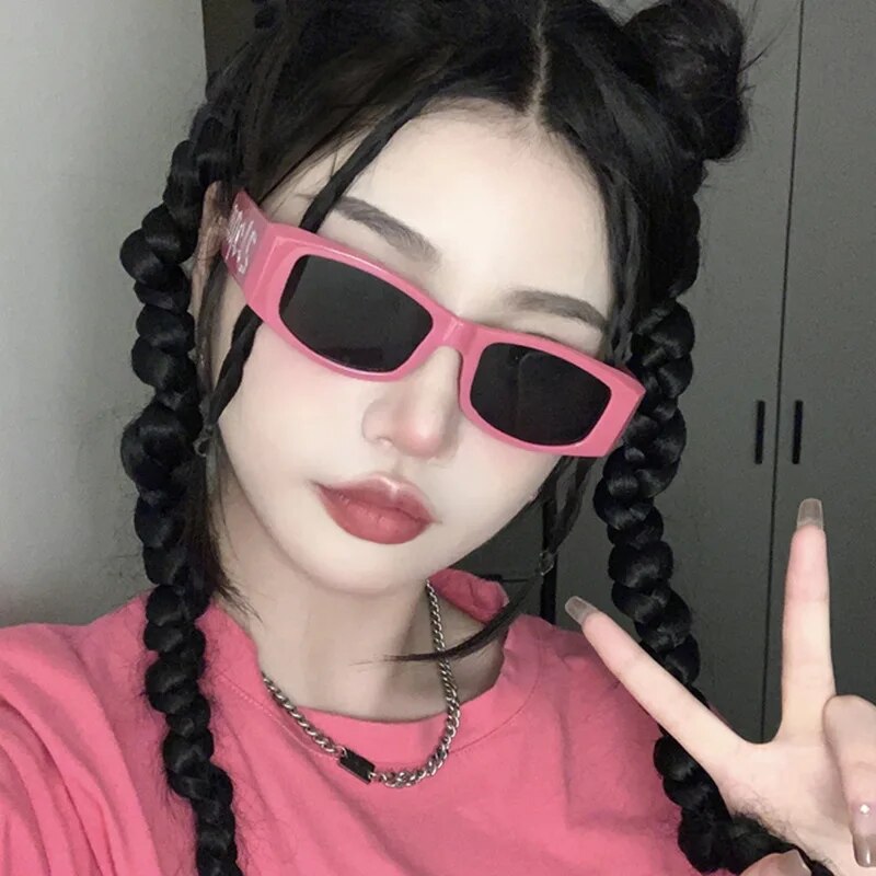 2023 New Punk Style PALM Letters Fashion Sunglasses Black Frame Ins Hip Hop Sun Glasses Unisex for Women Men