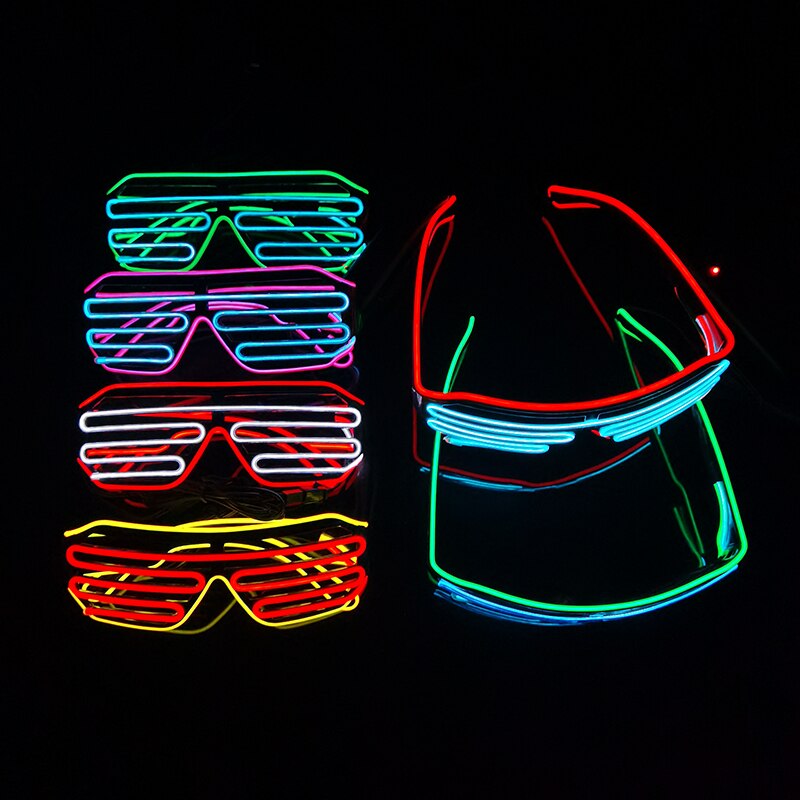 Glowing Glasses LED Luminous Glasses Halloween Glowing Neon Party Glow Sunglasses Flashing Light Glass for Party Prop Costumes