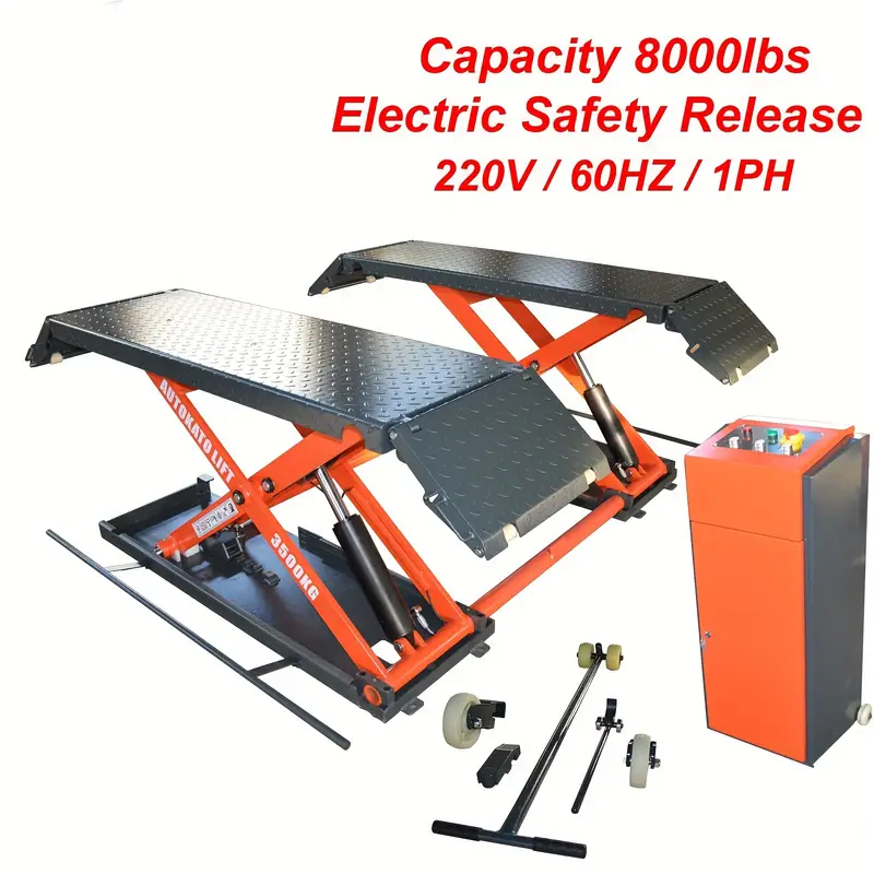 m e     scissor lift 8000lbs electric release auto lift 220v 1ph x85 details 0