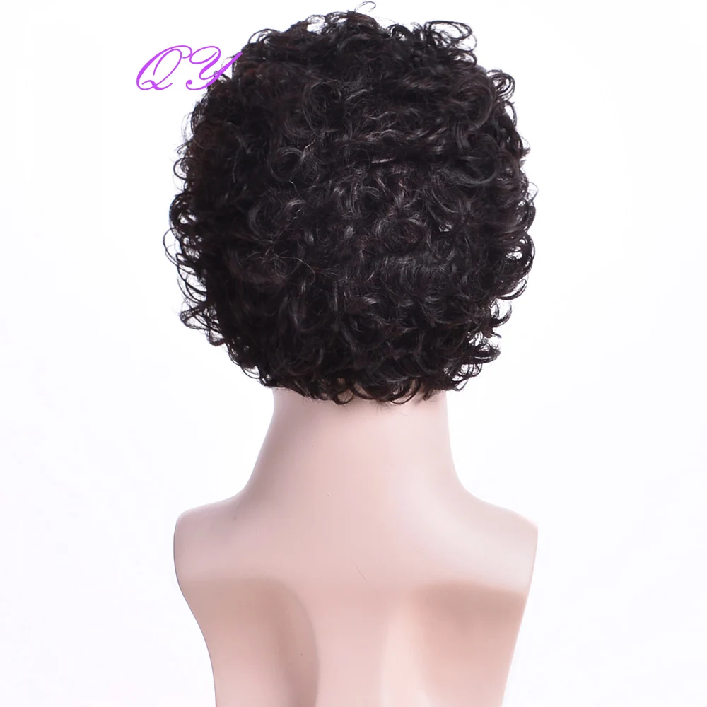 Synthetic Wig for Men Natural Black Short Kinky Curly Hair Men Wigs Fashion Style Adjustable Size Breathable Wigs Male 2023