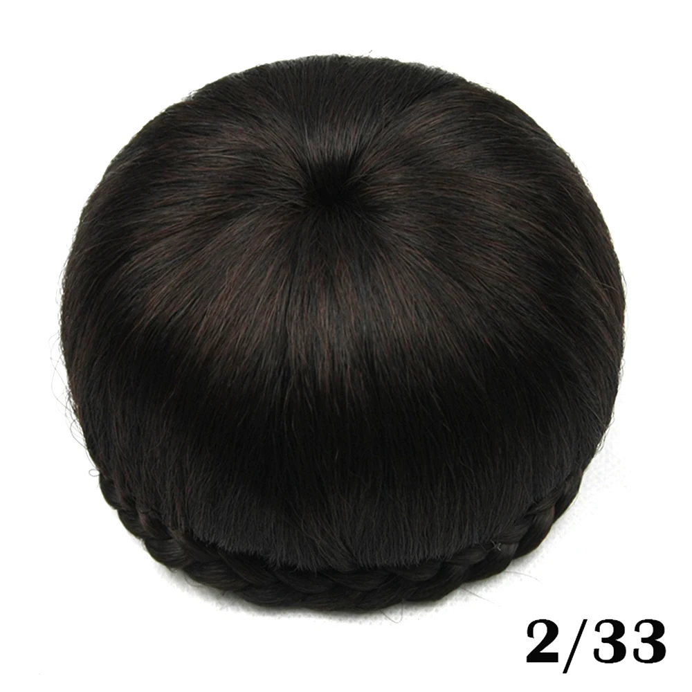 Soowee Braided Clip In Hair Bun Hair Chignon Donut Roller Hairpieces Chignon Hairpiece Hair Accessories for Women Headwear
