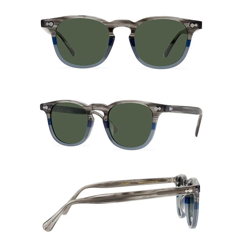 Belight Optical Handmade Quality Cool Vintage Retro Women Men UV400 Protection with Case Oculos Punk Sunglasses Horizon 512