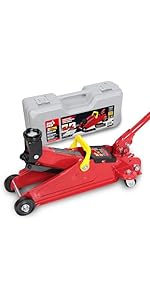 BIG RED TAM82012-1 Torin Low Profile Hydraulic Trolley Service/Floor Jack with Blow Mold Carrying...