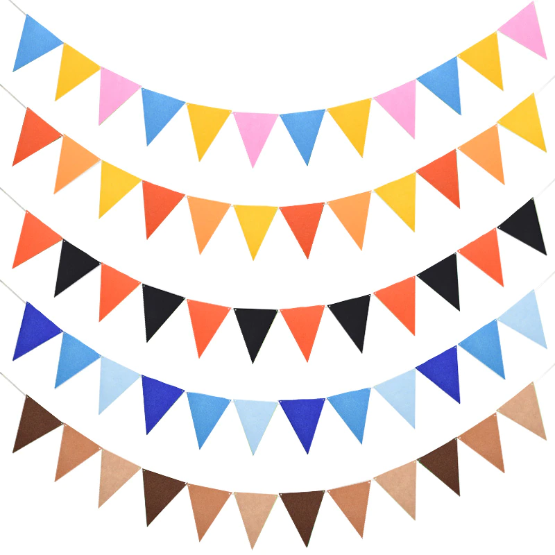 2.5m Multicolor Garlands Cotton Bunting Banners Pennant Baby Shower Wedding Party Decoration Garland Flags