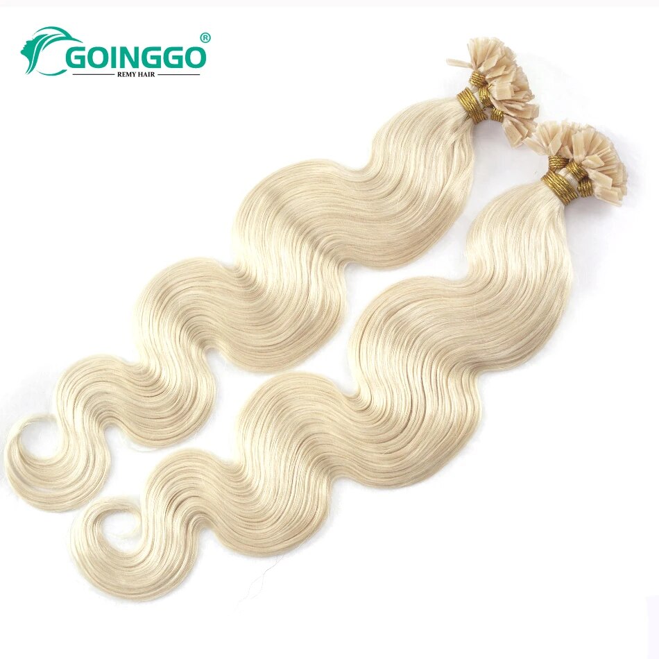 Body Wave Flat Tip Human Hair Extension Highlight Blonde Real Remy Human Fusion Hair Pre Bonded Keratin Hair 1g/S 12-26 Inch