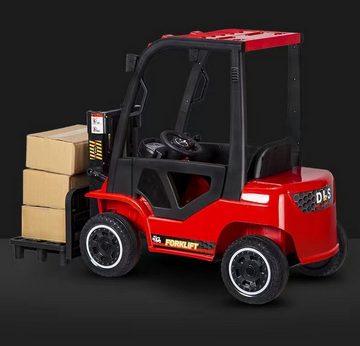 TPFLiving electric children's car forklift - motor: 2 x 12 V - battery: 1 x 12 Volt/7Ah, load capacity 40 kg, children's car - electric car with seat belt - red