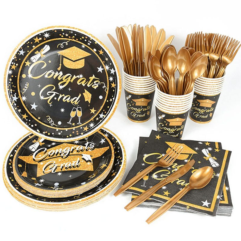 Graduation Season Garland Banner Holiday Party Disposable Tableware Supplies Congratulation Grad Party Decor Tableware Supplies