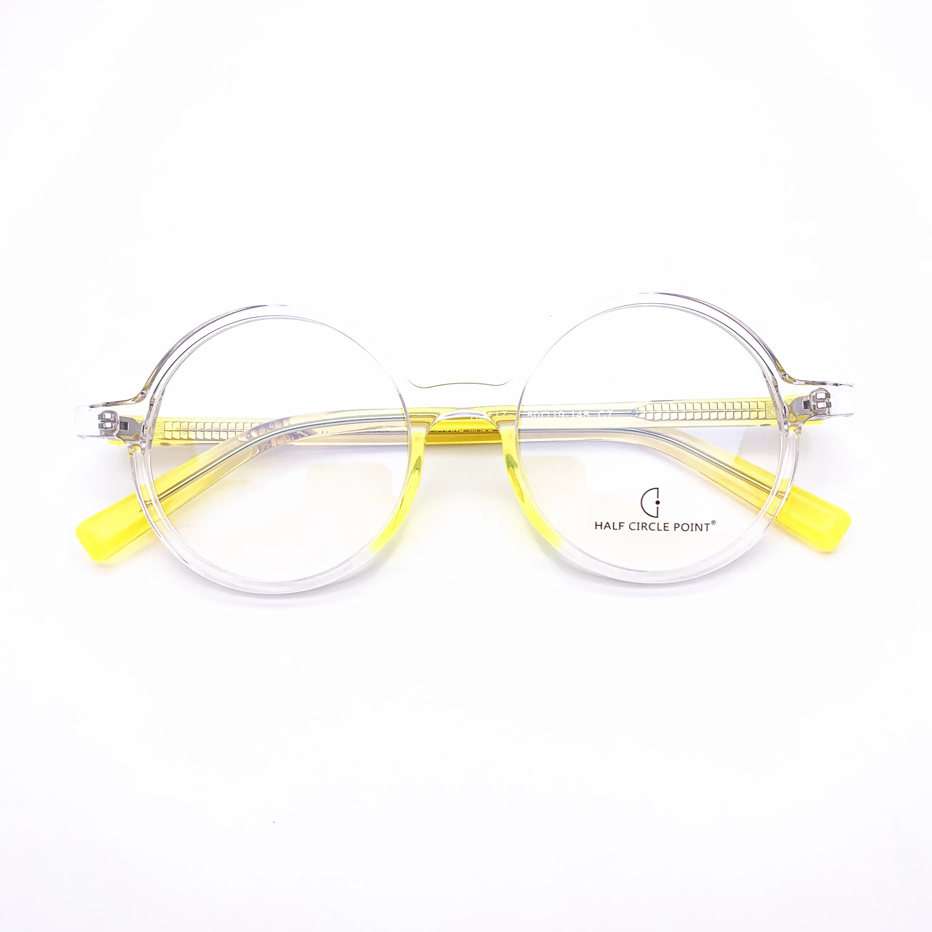 Belight Optical  Fancy Vintage Retro Acetate Big Round  Shape Transparent Grey Design Spectacle Frame Precription Lens HP217-2