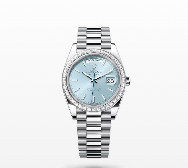 Rolex 40mm White Gold Day Date 40 President Tiffany Ice Blue Diamonds 228396 TBR
