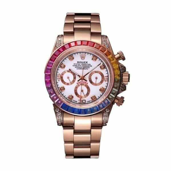 rolex daytona cosmograph rainbow crystals bezel 116519 oyster replica 1