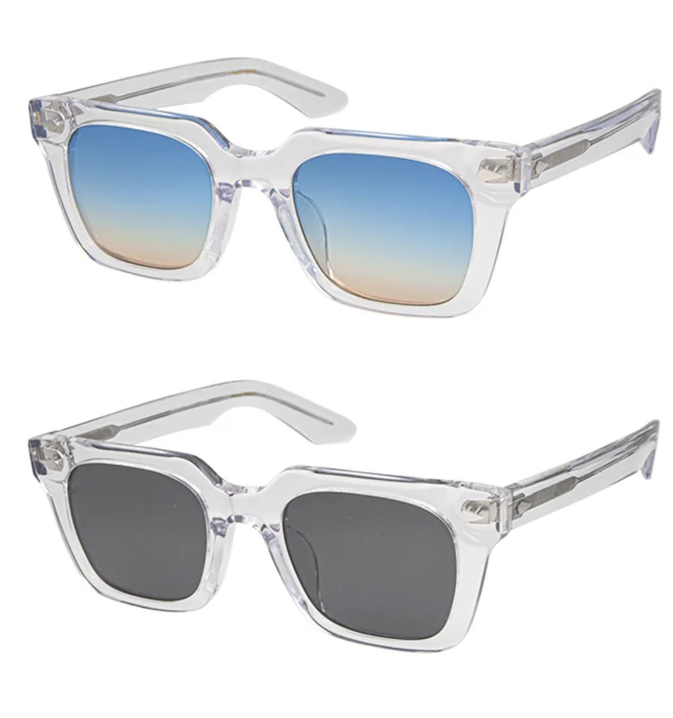 Belight Optical  Women Men UV400 Protection Shape Vintage Retro Grober Acetate Rivet Trim  Sunglasses with Case Oculos 9603