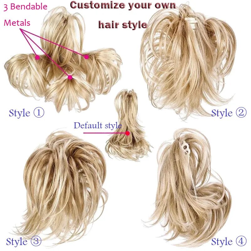 BENEHAIR Synthetic Hair Bun Claw Ponytail Clip in Hair Extensions Fake Hair Hairpiece For Women Ponytail Hair Wavy Messy Bun