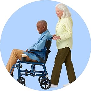 Medline Ultra Lightweight Transport Chair Blue