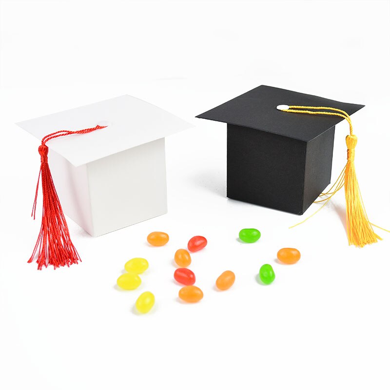 5/10pcs Doctor Hat Cap Candy Box Graduation Celebration Party Decoration Candy Favor Boxes Graduation Gift Packing Box Paper