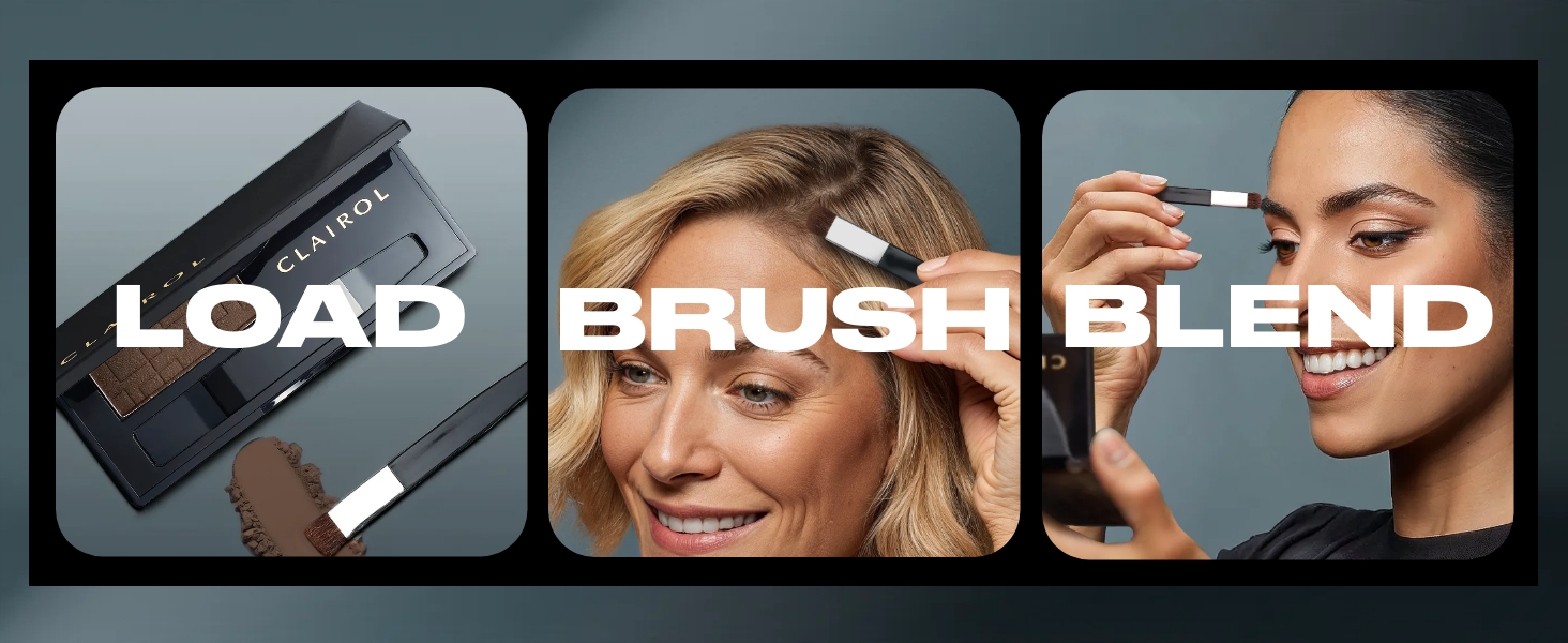 How to touch up roots? Just load, brush, blend – Apply powder to dry, styled hair. clairol temp